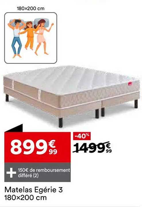 Matelas Égérie 3 180x200 cm