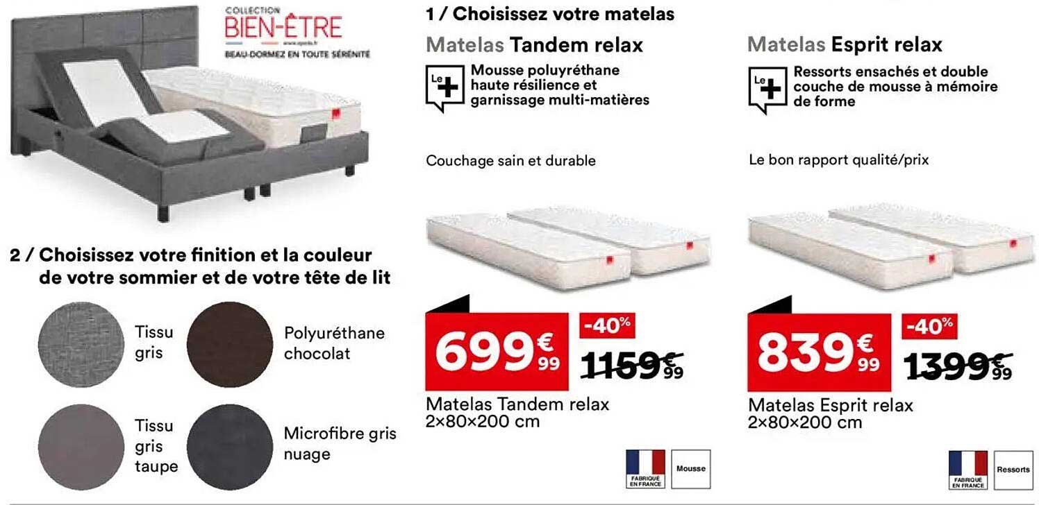 Matelas Tandem relax - Matelas Esprit relax