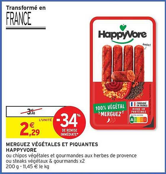 MERGUEZ VÉGÉTALES ET PIQUANTES HAPPYVORE