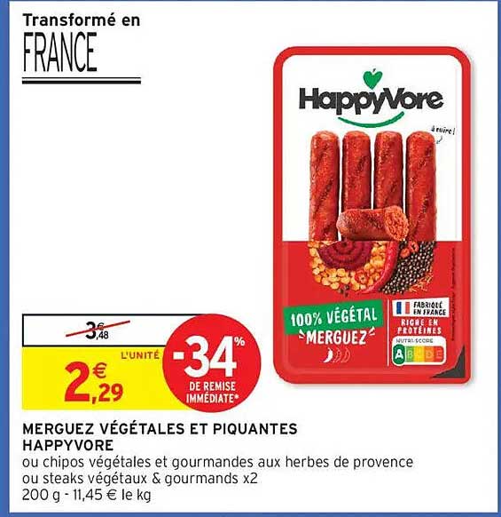 MERGUEZ VÉGÉTALES ET PIQUANTES HAPPYVORE