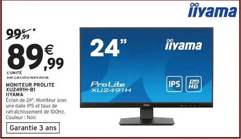 MONITEUR PROLITE XU2491H-B1 IIYAMA