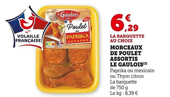 MORCEAU DE POULET ASSORTIS LE GAULOIS