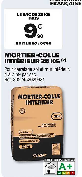 MORTIER-COLLE INTÉRIEUR 25 KG