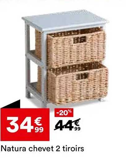 Natura chevet 2 tiroirs