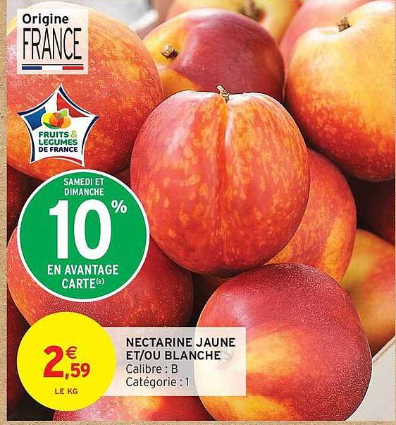NECTARINE JAUNE ET/OU BLANCHE