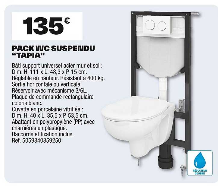 PACK WC SUSPENDU "TAPIA"