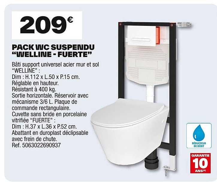 PACK WC SUSPENDU “WELLINE - FUERTE”