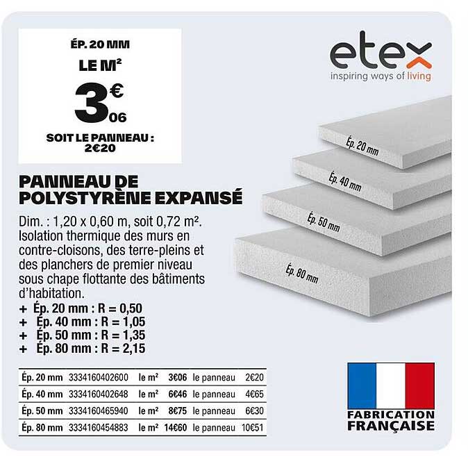 Panneau de polystyrène expansé