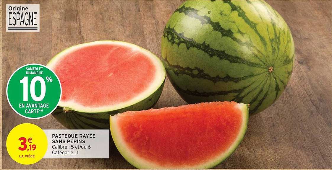 PASTEQUE RAYEE SANS PEPINS