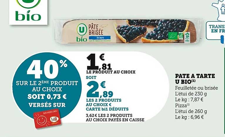 PÂTE BRISÉE U BIO