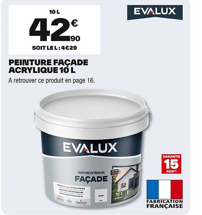 PEINTURE FAÇADE ACRYLIQUE 10 L