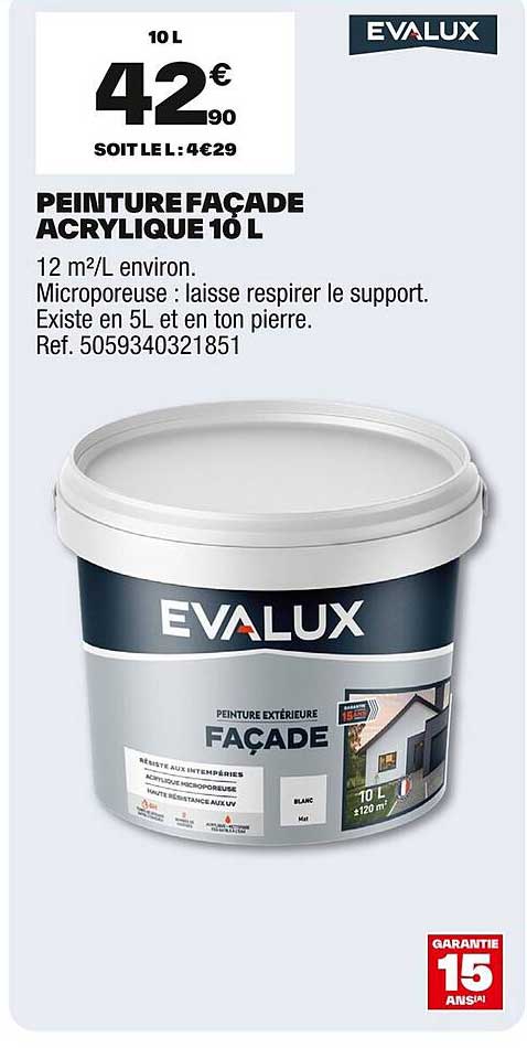 PEINTURE FAÇADE ACRYLIQUE 10 L
