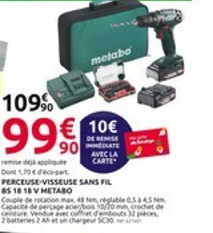 PERCEUSE-VISSEUSE SANS FIL 85 18 18 V METABO