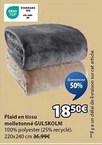 Plaid en tissu molletonné GULSKOLM