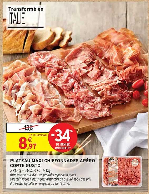 PLATEAU MAXI CHIFFONNADES APÉRO CORTE GUSTO