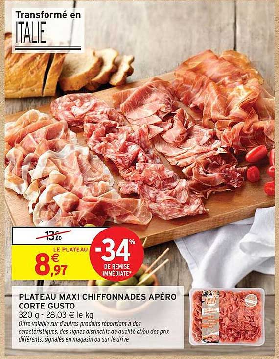 PLATEAU MAXI CHIFFONNADES APÉRO CORTE GUSTO