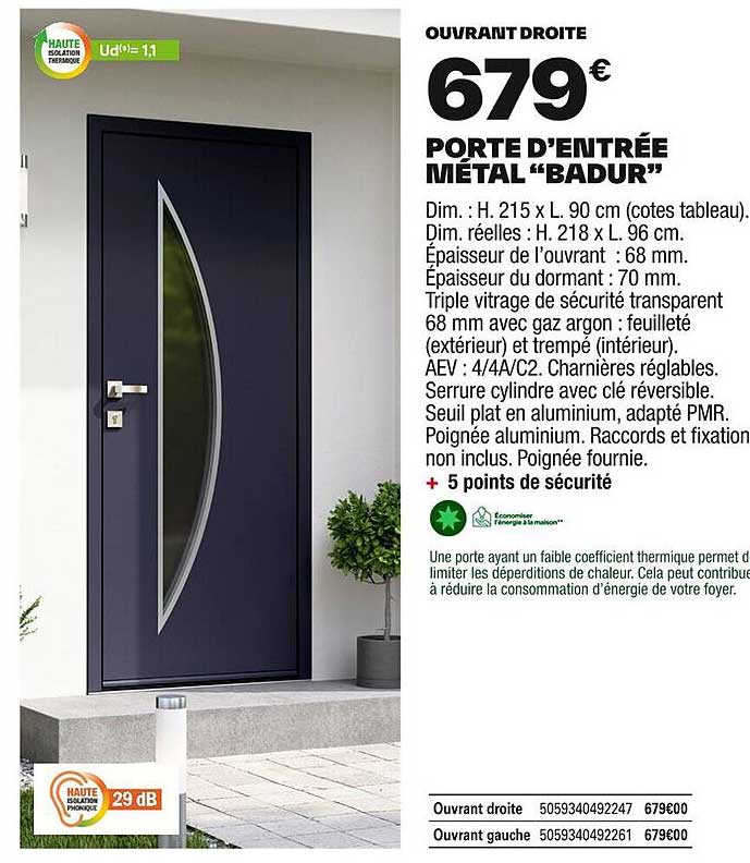 PORTE D’ENTRÉE MÉTAL “BADUR”