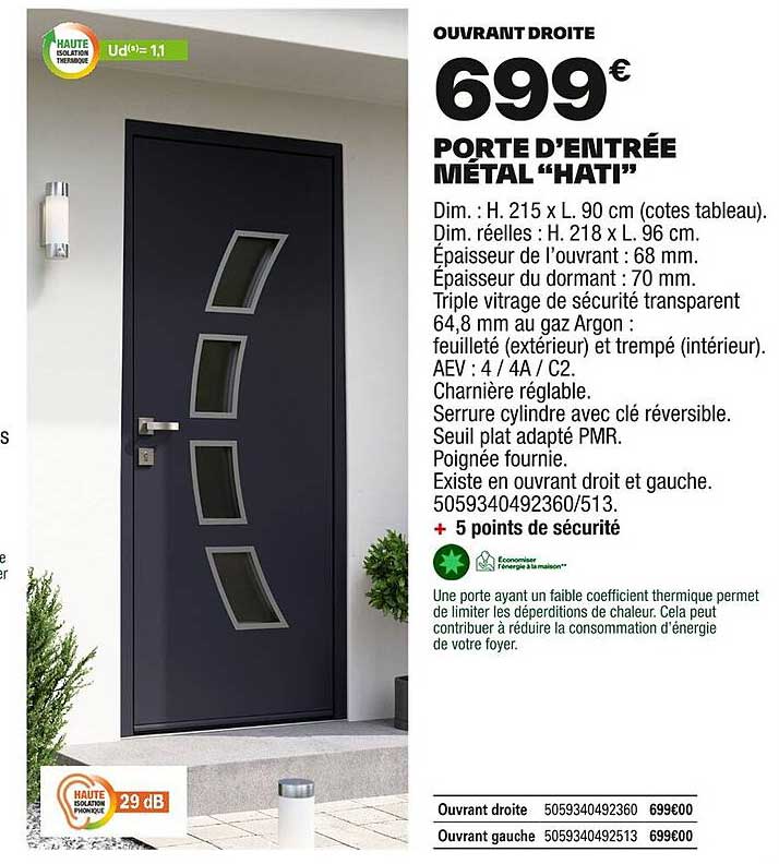 PORTE D'ENTRÉE MÉTAL "HATI"