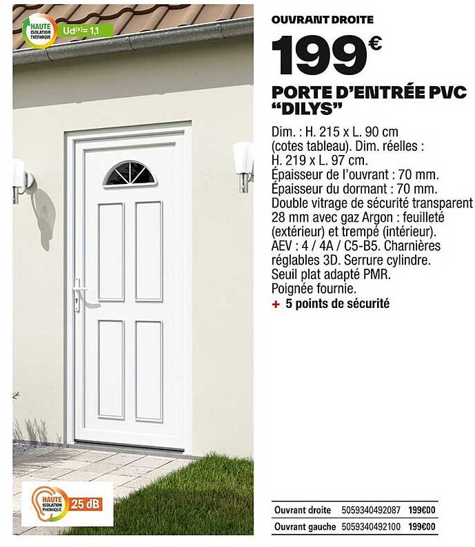 PORTE D’ENTRÉE PVC “DILYS”