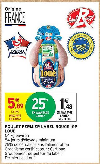 POULET FERMIER LABEL ROUGE IGP LOUE