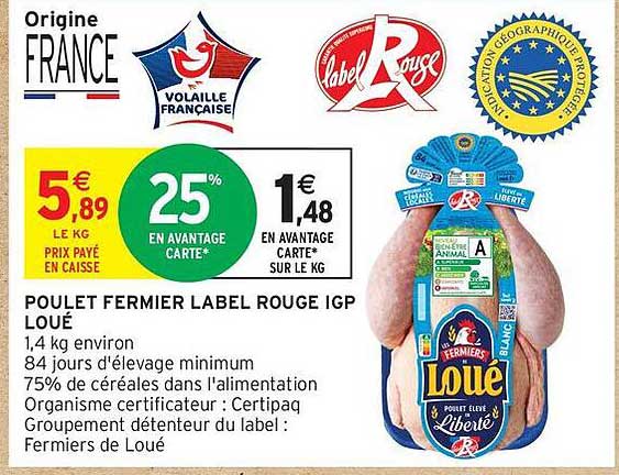 POULET FERMIER LABEL ROUGE IGP LOUE