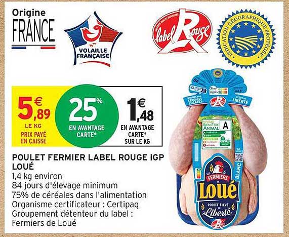 POULET FERMIER LABEL ROUGE IGP LOUE