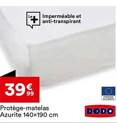 Protège-matelas Azurite 140x190 cm