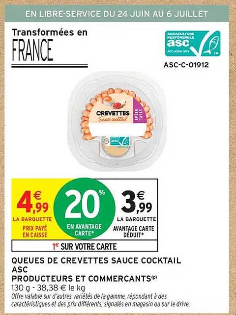 Queues de crevettes sauce cocktail