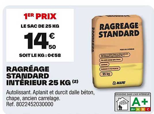RAGRÉAGE STANDARD INTÉRIEUR 25 KG