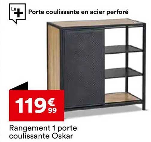 Rangement 1 porte coulissante Oskar