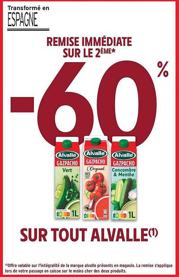 REMISSE IMMÉDIATE SUR LE 2ème* -60% SUR TOUT ALVALLE