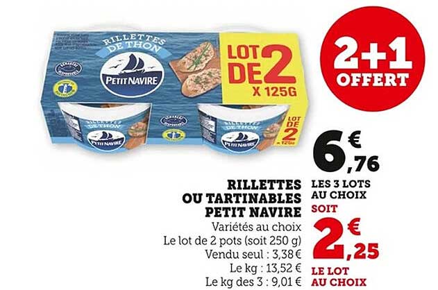 Rillettes ou tartinables Petit Navire
