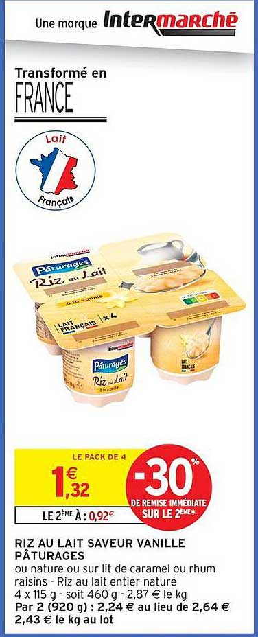 RIZ AU LAIT SAVEUR VANILLE PÂTUAGES