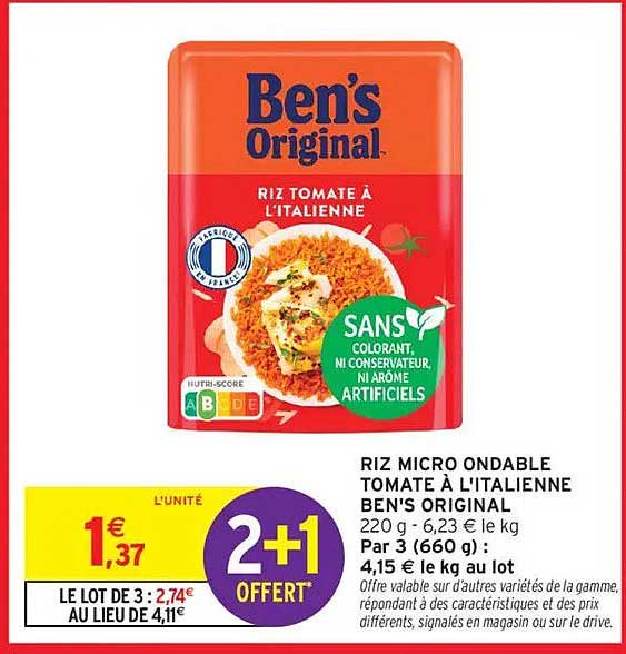 RIZ MICRO ONDABLE TOMATE À L'ITALIENNE BEN'S ORIGINAL