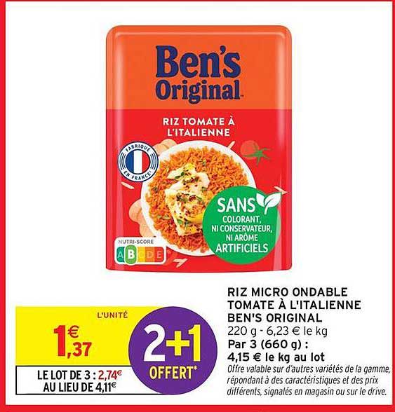 RIZ MICRO ONDABLE TOMATE À L'ITALIENNE BEN'S ORIGINAL