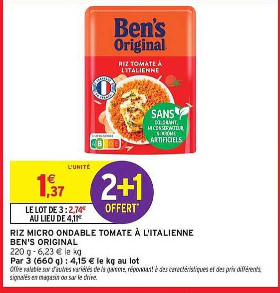 Riz Micro Ondable Tomate à l'Italienne Ben's Original