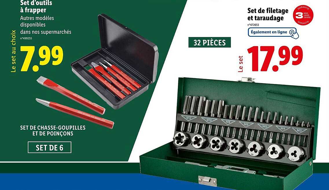 Set de chasse-goupilles et de poinçons