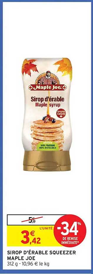 SIROP D'ÉRABLE SQUEEZER MAPLE JOE