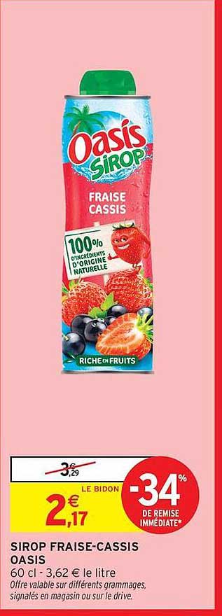 SIROP FRAISE-CASSIS OASIS