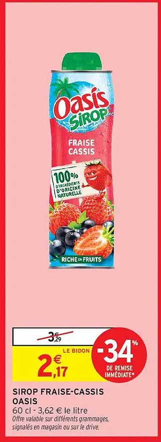 SIROP FRAISE-CASSIS OASIS
