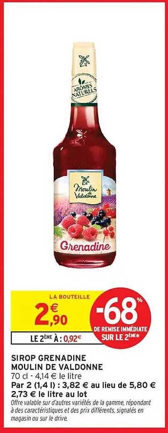 SIROP GRENADINE MOULIN DE VALDONNE