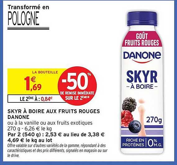 SKYR À BOIRE AUX FRUITS ROUGES DANONE