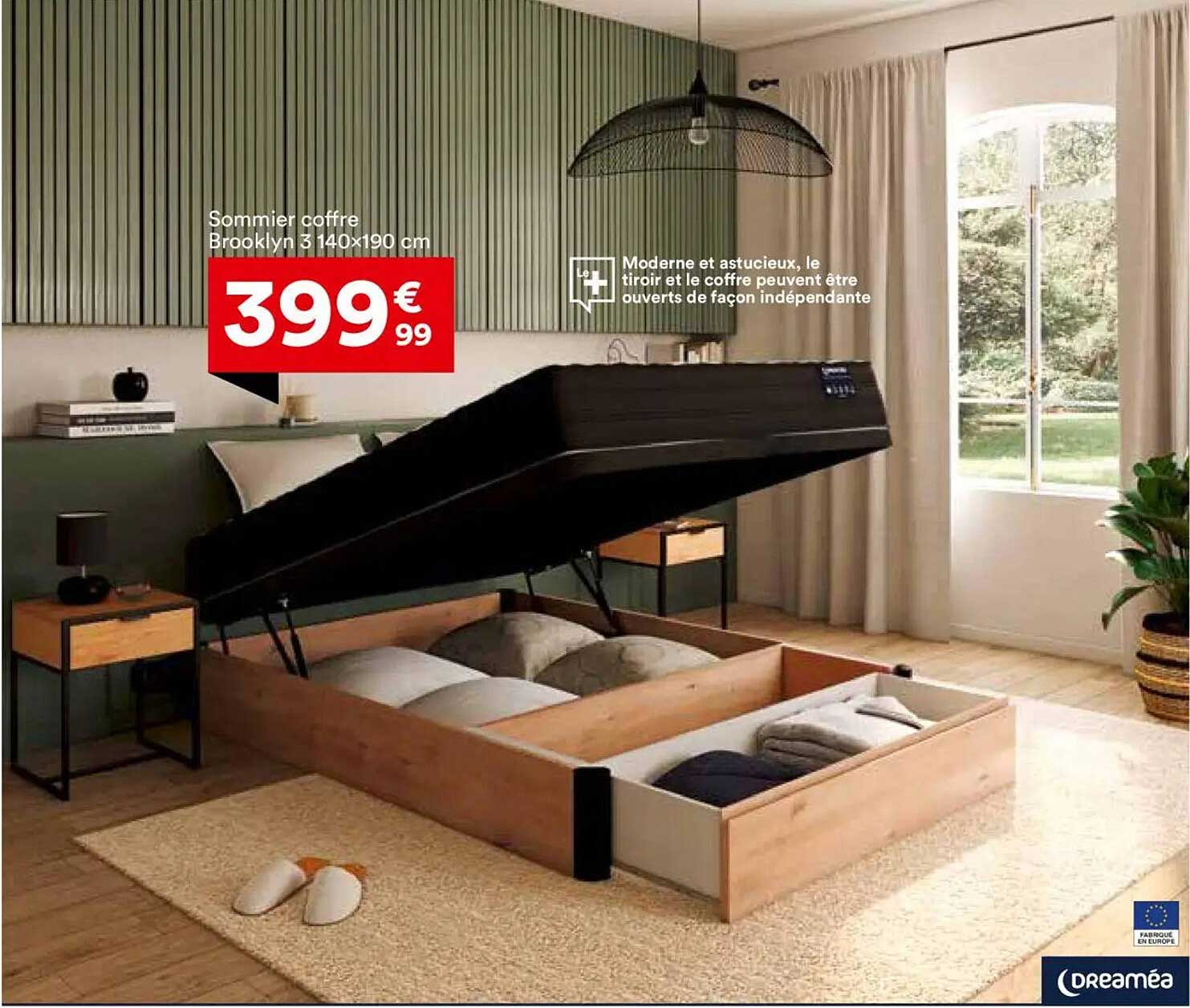 Sommier coffre Brooklyn 140x190 cm