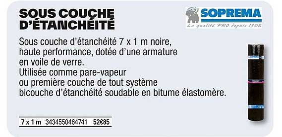 SOUS COUCHE D’ÉTANCHÉITÉ