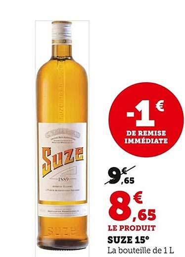 Suze 15° La bouteille de 1 L