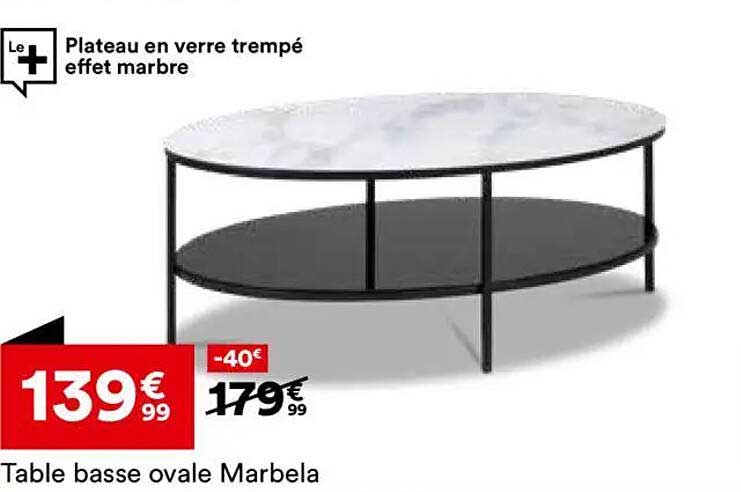 Table basse ovale Marbella