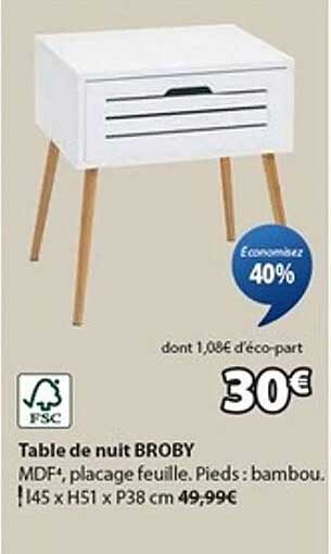 Table de nuit BROBY