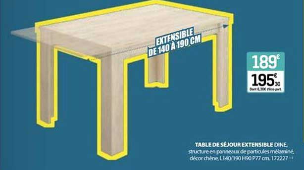 TABLE DE SÉJOUR EXTENSIBLE DINE