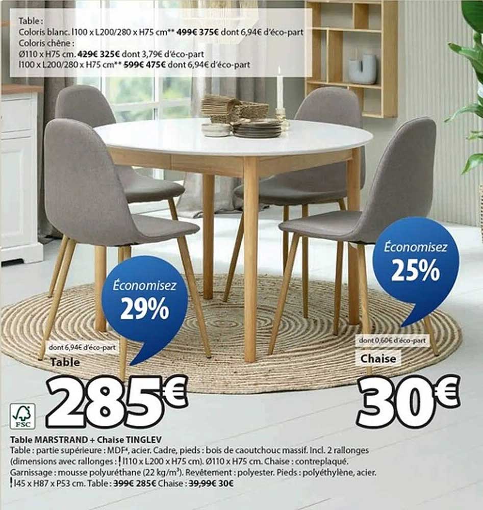 Table MARSTRAND + Chaise TINGLEV