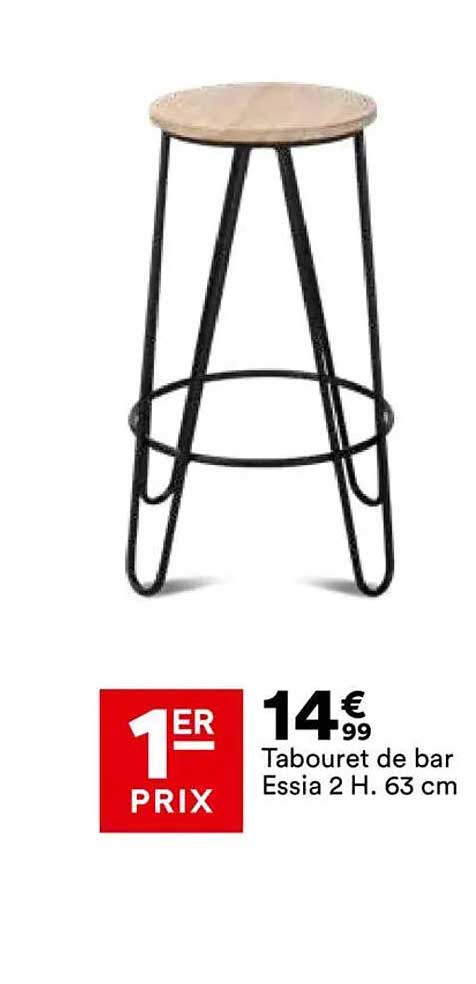 Tabouret de bar Essia 2 H. 63 cm